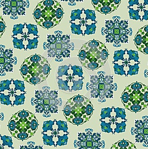 Midnight blue patterns on the darkseagreen background